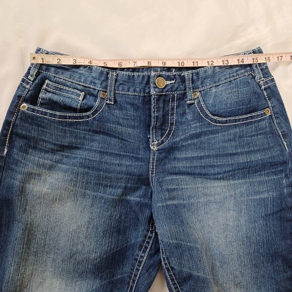 Maurices Womens Jeans Bootcut Curvy fit Dark wash Stretch Midrise Size 7/8 Long - Picture 9 of 11